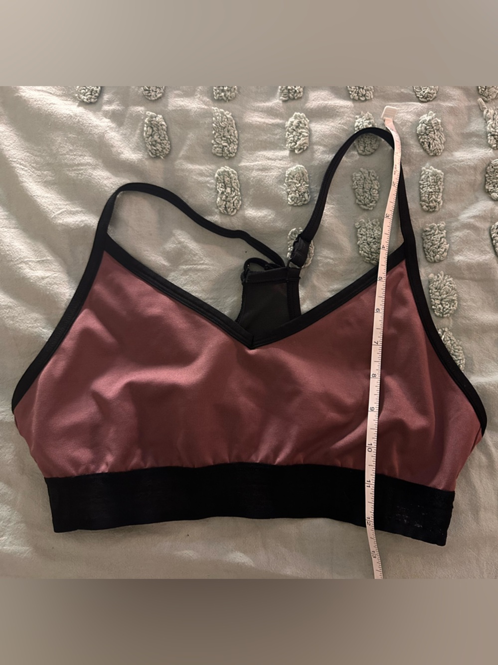 Victoria’s Secret Mauve Bralette w/ Mesh Racer Back Black Trim Shimmer Logo - Picture 12 of 15